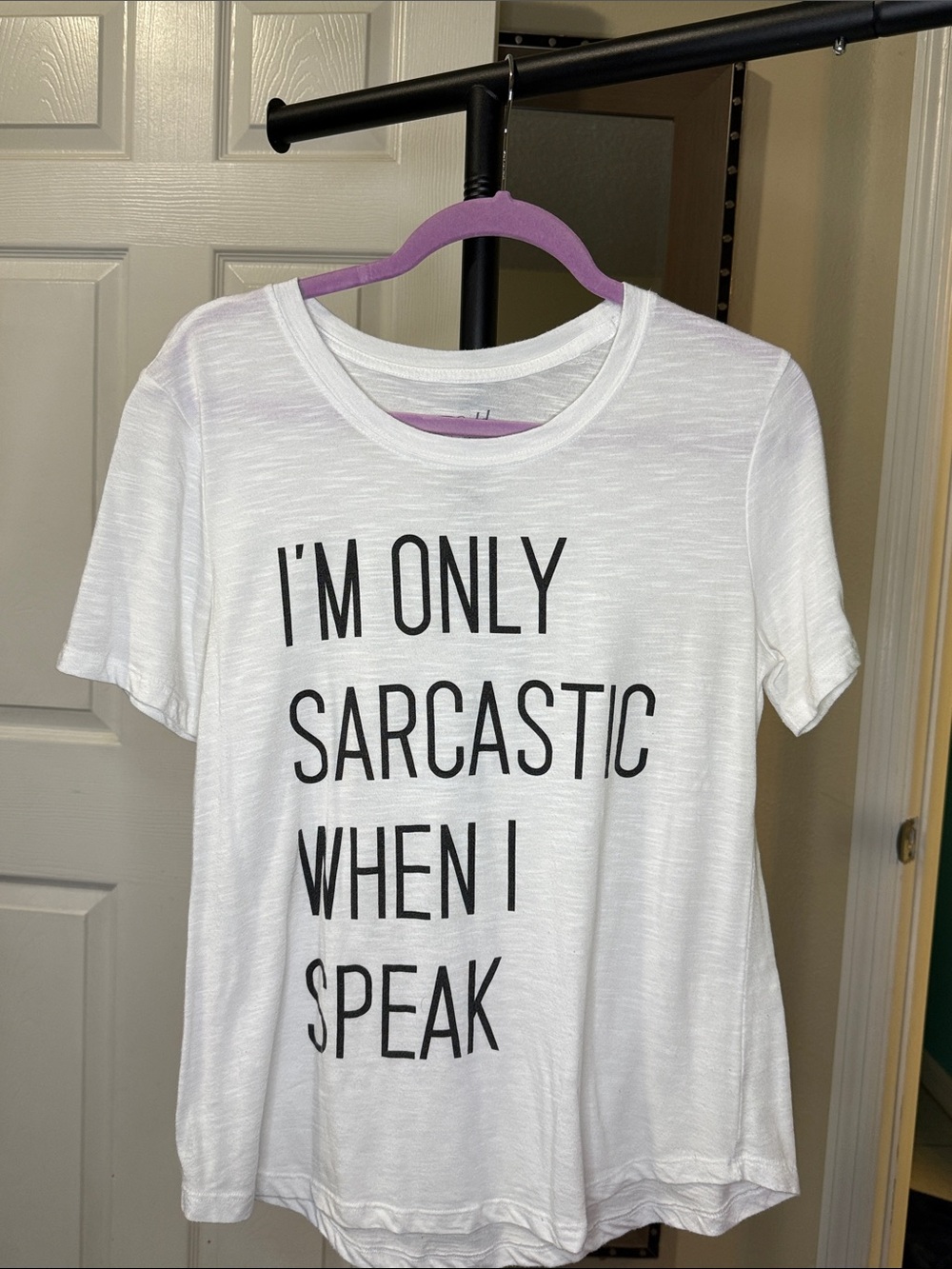 White Graphic Tee "I'm Only Sarcastic When I Speak"